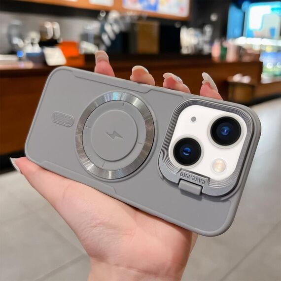 Per iPhone 13 Lens Frame Holder Blade MagSafe Custodia per telefono (grigio siderale)