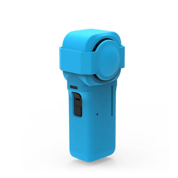 PULUZ Custodia protettiva in silicone con copriobiettivo per Insta360160; One160; RS 1-inch 360 Edition (blu)