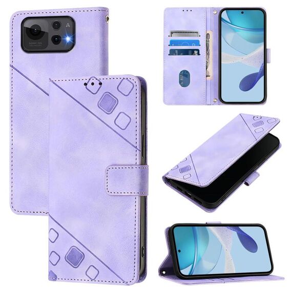 Per Asus Zenfone 12 Ultra Custodia in pelle goffrata Skin Feel (viola chiaro)