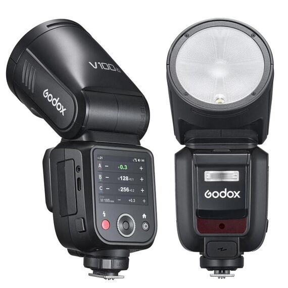 Godox V100 Flash Speedlite TTL a testa tonda per Canon (spina)