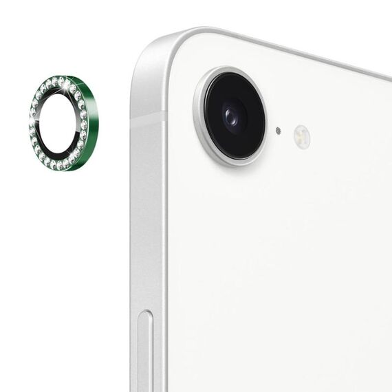 Per iPhone 16e ENKAY AR Antiriflesso Anello di Diamanti Individuale Obiettivo della Fotocamera Pellicola Completa in Vetro (Verde Scuro)