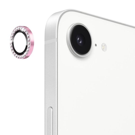 Per iPhone 16e ENKAY AR Antiriflesso Anello di Diamanti Individuale Obiettivo della Fotocamera Pellicola Completa in Vetro (Rosa)