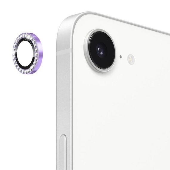 Per iPhone 16e ENKAY AR Antiriflesso Anello di Diamanti Individuale Obiettivo della Fotocamera Pellicola Completa in Vetro (Viola Chiaro)