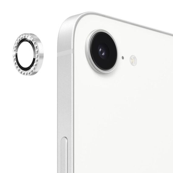 Per iPhone 16e ENKAY AR Antiriflesso Anello di Diamanti Individuale Obiettivo della Fotocamera Pellicola Completa in Vetro (Argento)
