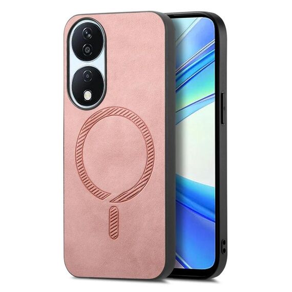 Per Honor X7b Retro Magsafe Custodia per telefono con cover posteriore in PU magnetica (rosa)