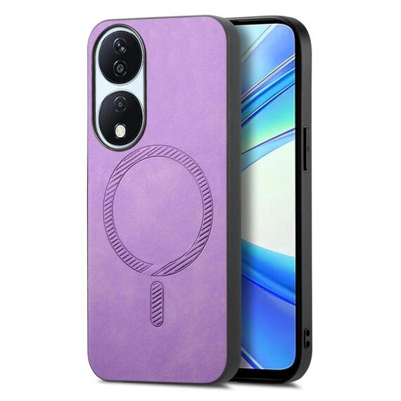 Per Honor X7b Retro Magsafe Custodia per telefono con cover posteriore in PU magnetica (viola)