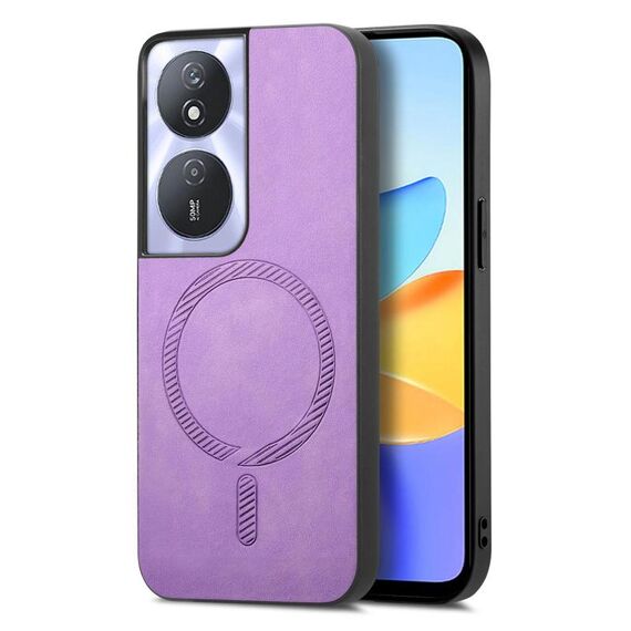 Per Honor Play 50 Plus 5G Retro Magsafe Custodia per telefono con cover posteriore in PU magnetica (viola)