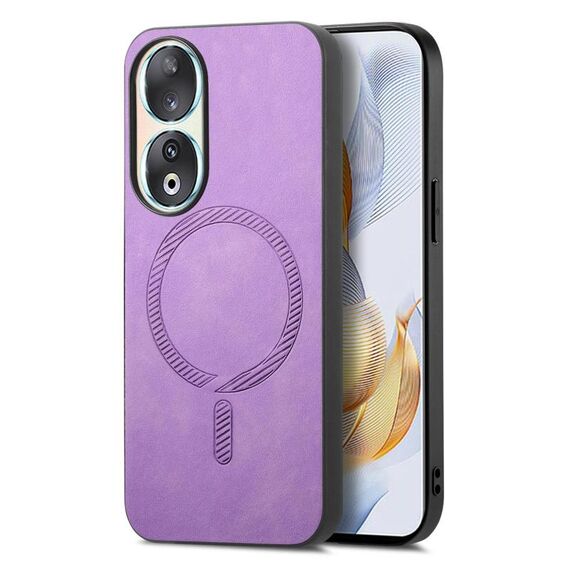 Per Honor 90 Retro Magsafe Custodia per telefono con cover posteriore in PU magnetica (viola)