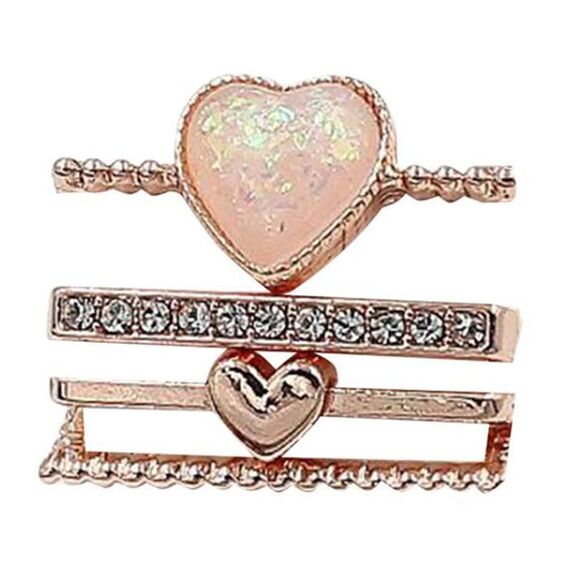 4 pezzi / set Smart Watch Universale Cinturino in silicone Cuore Anello decorativo Accessori in metallo (oro rosa)