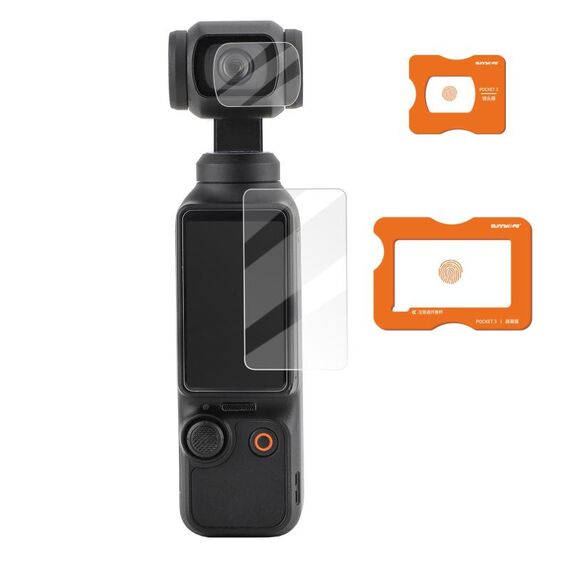 Per DJI Osmo Pocket 3 Sunnylife Lens Screen Protector Pellicola protettiva in vetro temperato antiriflesso AR con localizzatore di pellicola