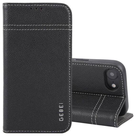 Per iPhone 16e Custodia per telefono in pelle pieno fiore orizzontale GEBEI (nero)
