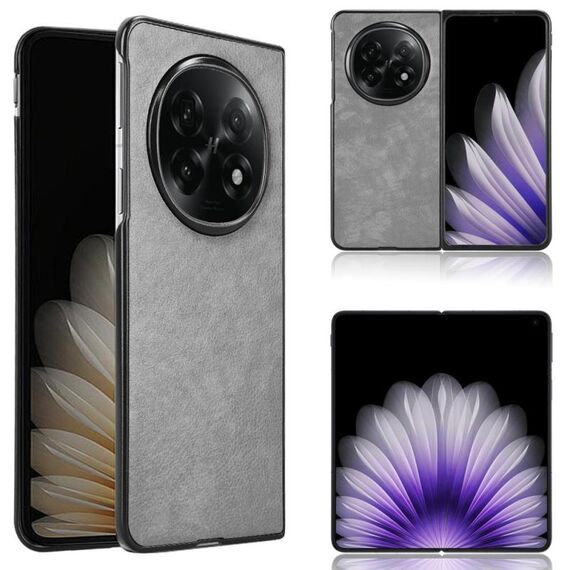Per OPPO Find N5 Custodia per telefono con cover posteriore in tessuto litchi (grigio)