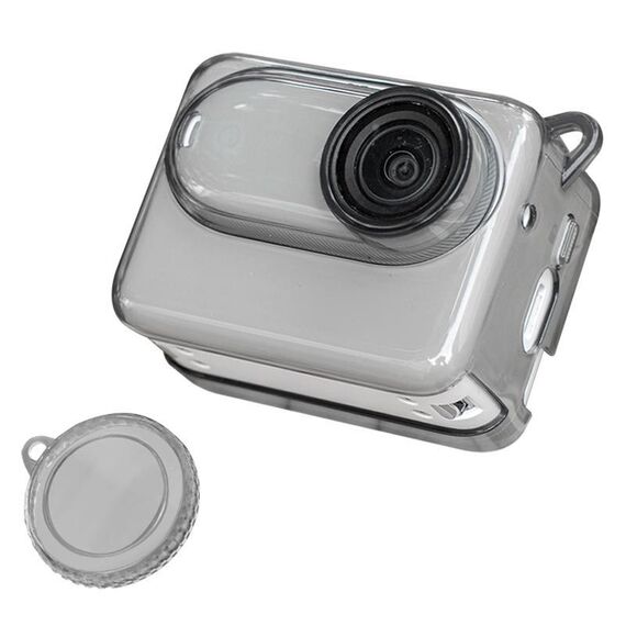 Custodia protettiva in TPU morbido per Insta360 GO 3 / 3S con copriobiettivo (grigio inchiostro)