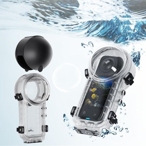 Per Insta360 X4 aMagisn 50m di profondità Custodia protettiva impermeabile Copertura subacquea invisibile a sgancio rapido