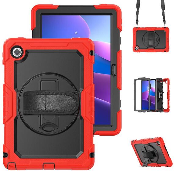 Per Lenovo Tab 10.1 / K10c / S10 Custodia in silicone ibrida per PC con tracolla (rosso)