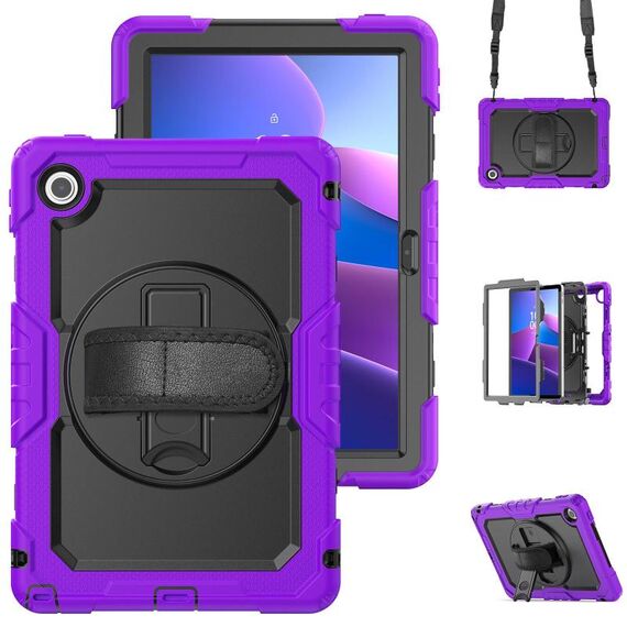 Per Lenovo Tab 10.1 / K10c / S10 Custodia per tablet PC ibrida in silicone con tracolla (viola)