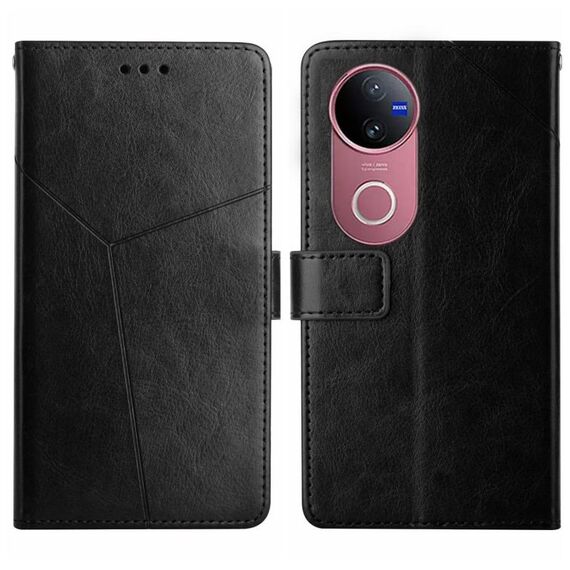Per vivo V50 5G Global HT01 Custodia per telefono in pelle con motivo a Y (nero)
