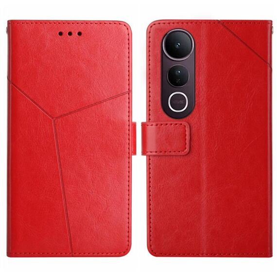 Per vivo V50 Lite 5G HT01 Custodia per telefono in pelle con motivo a forma di Y (rosso)