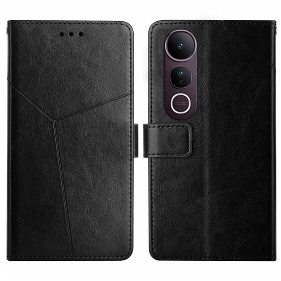 Per vivo V50 Lite 5G HT01 Custodia per telefono in pelle con motivo a forma di Y (nero)