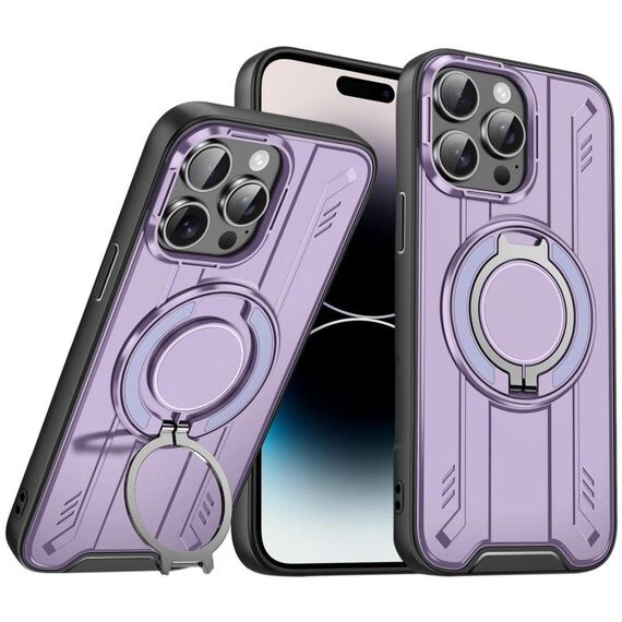Per iPhone 14 Pro Supporto ad anello rotante Custodia magnetica MagSafe per telefono (viola)