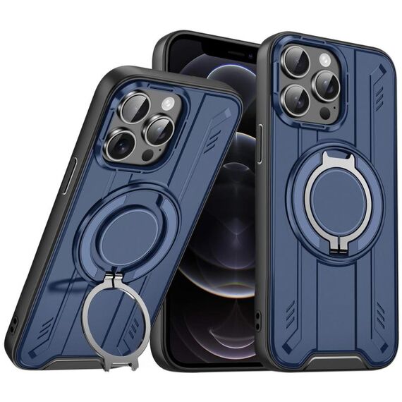 Per iPhone 12 Pro Supporto ad anello rotante Custodia magnetica MagSafe per telefono (blu)
