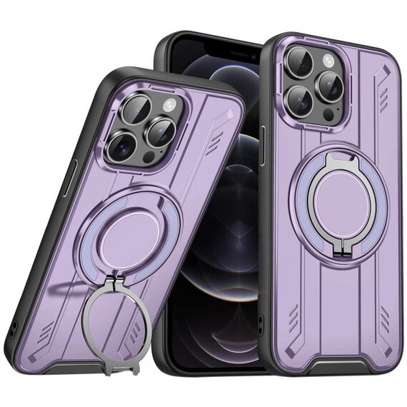 Per iPhone 12 Pro Supporto ad anello rotante Custodia magnetica MagSafe per telefono (viola)
