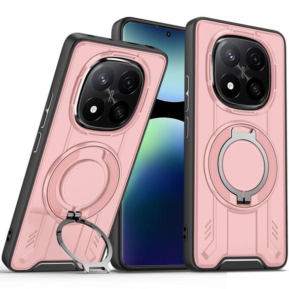 Per Redmi Note 14 Pro+ 5G Supporto ad anello rotante Custodia magnetica MagSafe per telefono (rosa)