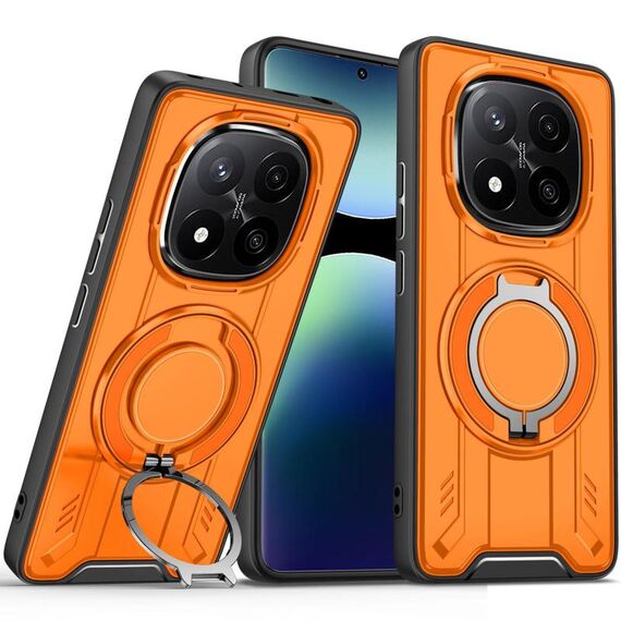 Per Redmi Note 14 Pro+ 5G Supporto ad anello rotante Custodia magnetica MagSafe per telefono (arancione)