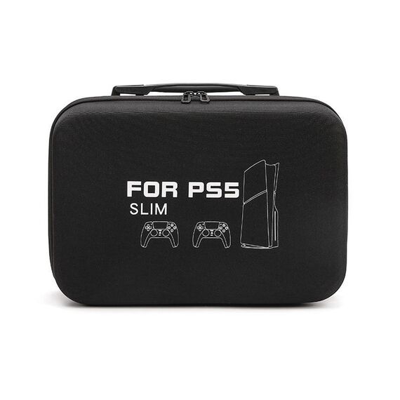BKANO per Sony PS5 Slim Borsa portaoggetti rigida a tracolla Valigia portaoggetti (Nero)