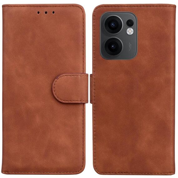 Per OPPO Reno13 F 4G / 5G Custodia in pelle Flip con effetto pelle pura (marrone)