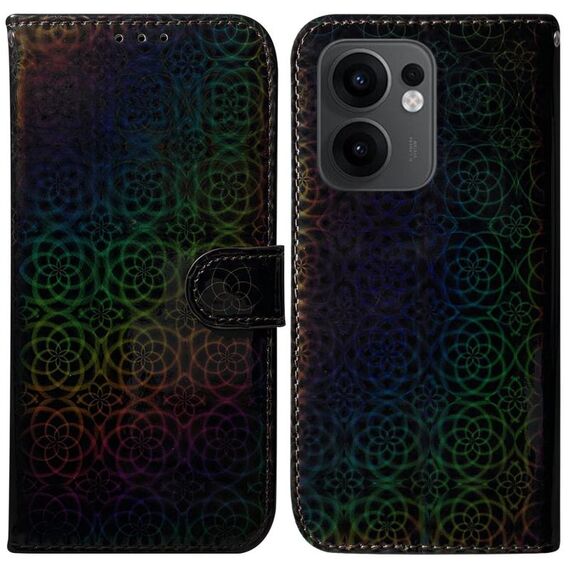Per OPPO Reno13 F 4G / 5G Custodia per telefono in pelle con fibbia magnetica colorata (nero)