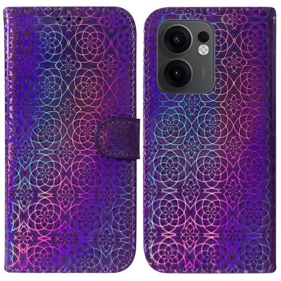 Per OPPO Reno13 F 4G / 5G Custodia per telefono in pelle con fibbia magnetica colorata (viola)