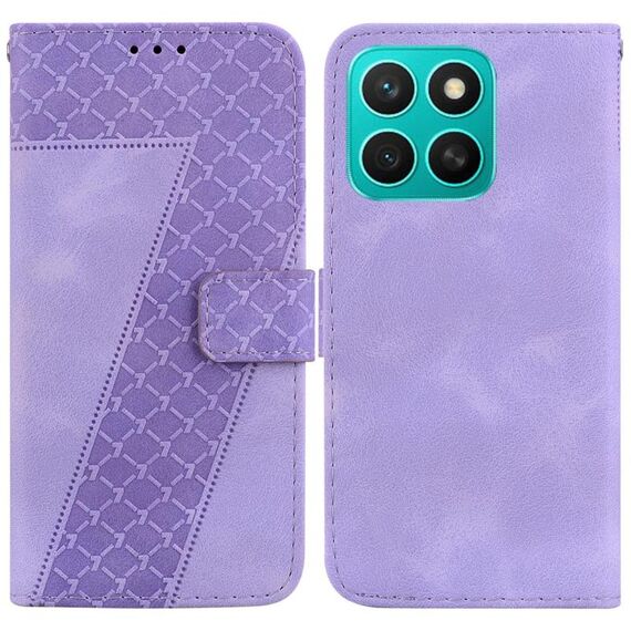 Per Honor X8c 4G Custodia per telefono in pelle goffrata a sette forme (viola)