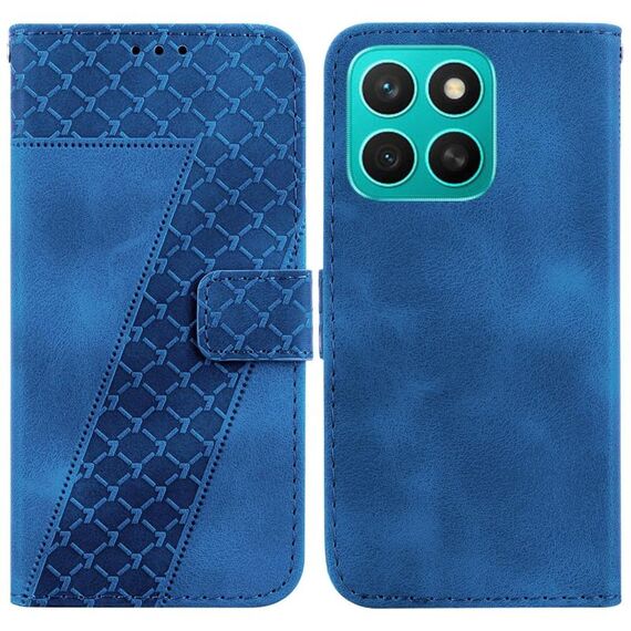 Per Honor X8c 4G Custodia per telefono in pelle goffrata a sette forme (blu)