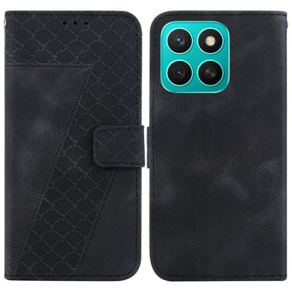 Per Honor X8c 4G Custodia per telefono in pelle goffrata a sette forme (nera)