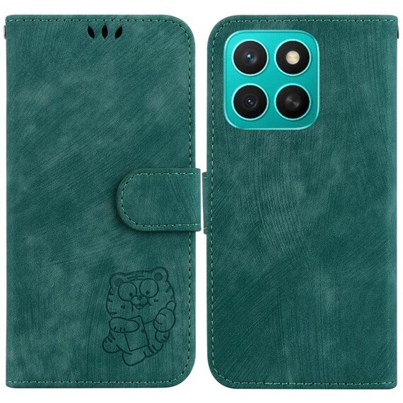Per Honor X8c 4G Custodia per telefono in pelle goffrata Little Tiger (verde)