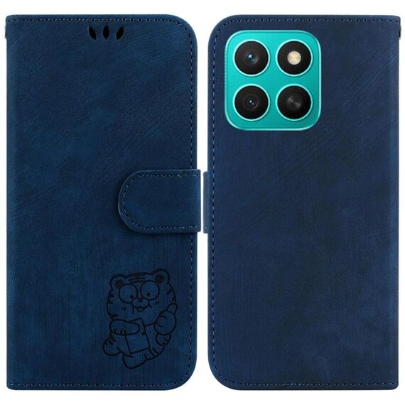 Per Honor X8c 4G Custodia per telefono in pelle goffrata Little Tiger (blu scuro)