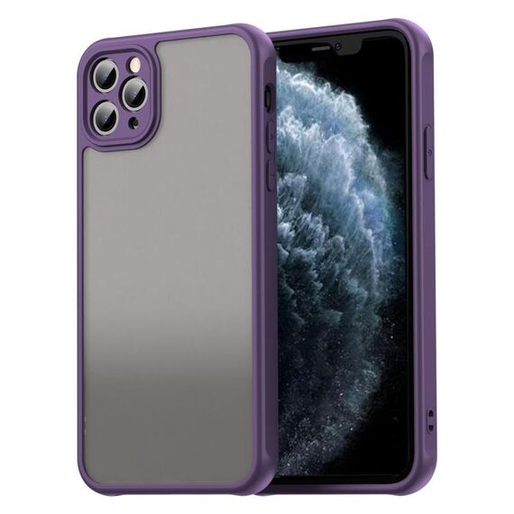 Per iPhone 11 Pro Max Fan Dun Series TPU Hybrid PC Custodia per telefono satinato (viola)