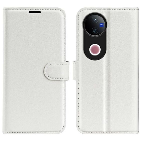 Per vivo V50 Global Litchi Texture Custodia per telefono in pelle con supporto a flip orizzontale (bianco)