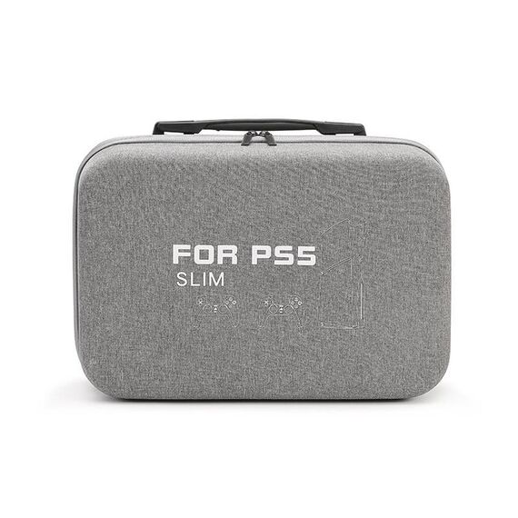 BKANO per Sony PS5 Slim Borsa portaoggetti rigida a tracolla Valigia portaoggetti (grigio)