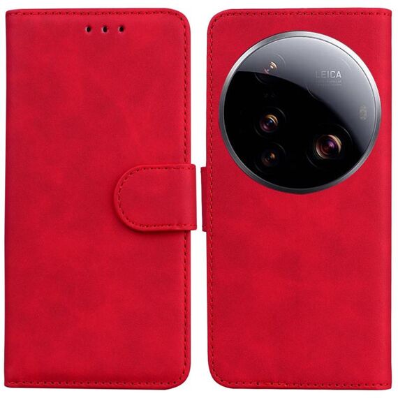 Per Xiaomi 15 Ultra Skin Feel Custodia in pelle Flip Color Pure (rosso)