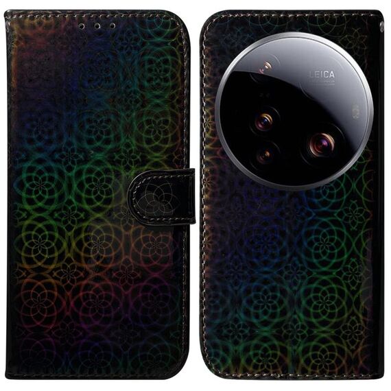 Per Xiaomi 15 Ultra Custodia per telefono in pelle con fibbia magnetica colorata (nero)