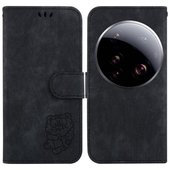 Per Xiaomi 15 Ultra Custodia per telefono in pelle goffrata Little Tiger (nero)