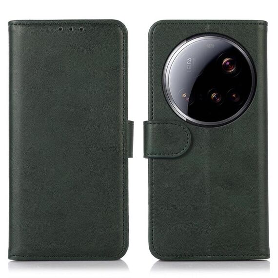 Per Xiaomi 15 Ultra Custodia per telefono in pelle con texture di mucca (verde)