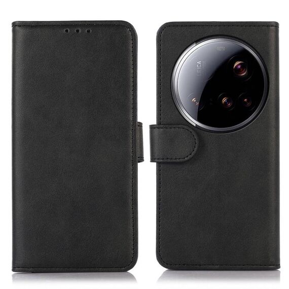 Per Xiaomi 15 Ultra Custodia in pelle con texture di mucca (nero)
