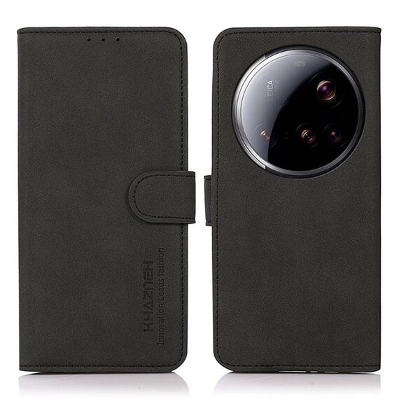 Per Xiaomi 15 Ultra KHAZNEH Custodia in pelle con texture opaca (nero)