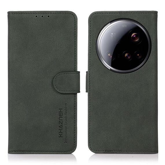 Per Xiaomi 15 Ultra KHAZNEH Custodia in pelle opaca (verde)