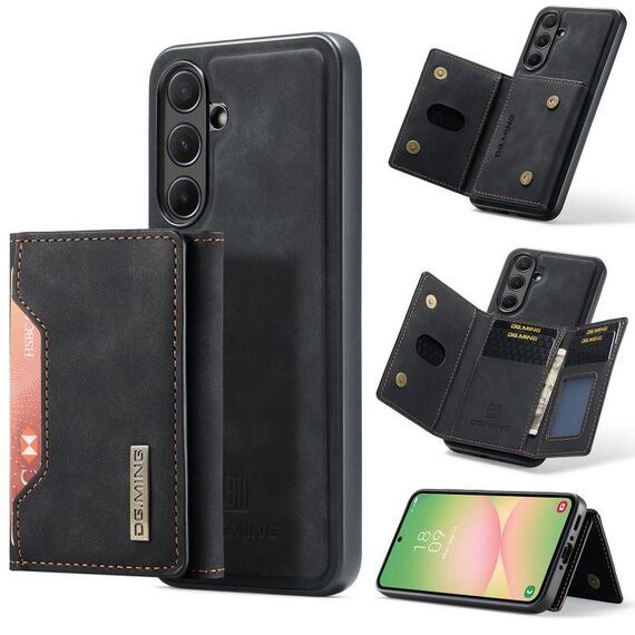 Per Samsung Galaxy A56 5G DG.MING M2 Series Borsa multi-carta a 3 scomparti + custodia magnetica per telefono (nero)