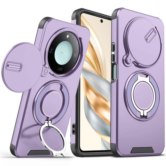 Per Honor X60 Custodia per telefono con supporto ad anello scorrevole Camshield (viola)