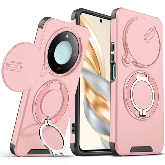Per Honor X60 Custodia per telefono con supporto ad anello scorrevole Camshield (rosa)